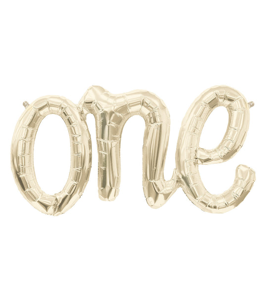 One Script White Gold Balloon