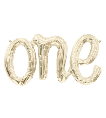 One Script White Gold Balloon