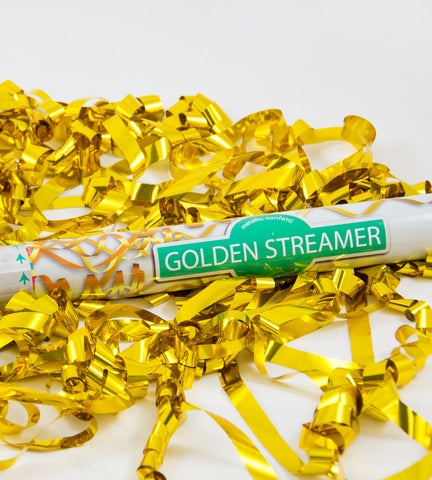 gold streamer confetti