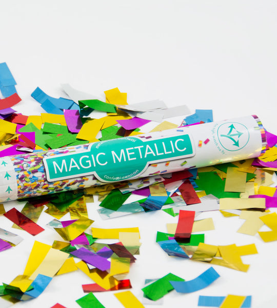 coloured metallic confetti cannon